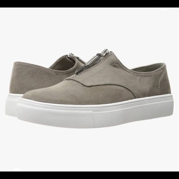 Womens gray Madden kudos sneaker with top zipper. Slip ons. - Picture 1 of 6